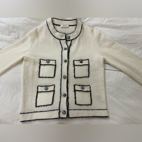 CHICJOC Women Cardigan with front pockets in white size 38 - Picture 15 of 16